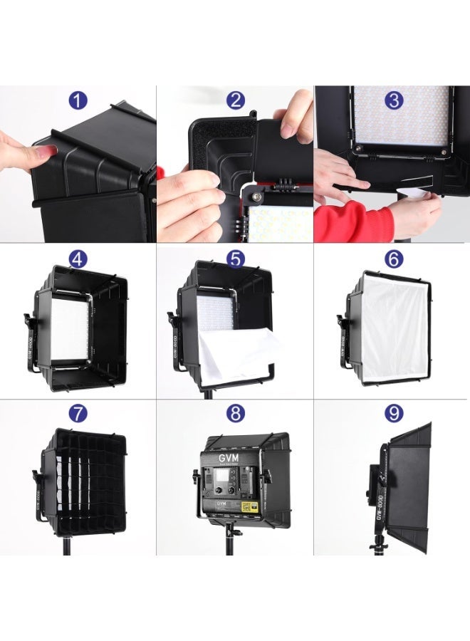 GVM Great Video Maker GVM 800D-RGB-2L LED Studio Video Light Kit (2 Lights) with Stands & Barndoors, RGB + Bi-Color 2300K–6800K, CRI 97+, App Control – Professional Lighting for Photography & Film - Image 4